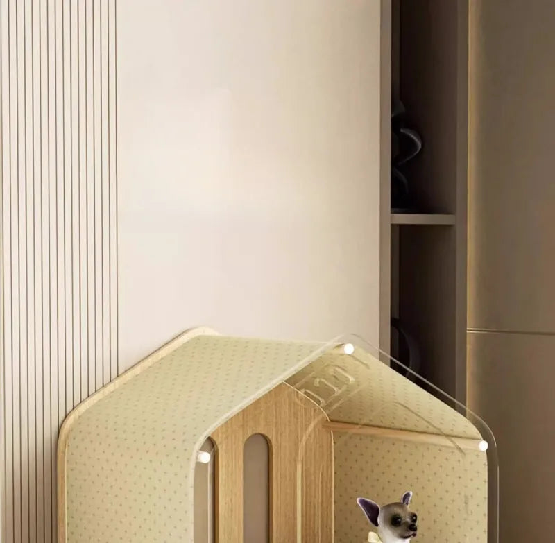 Wooden Cat Bed and Furniture Large Space Cats Accessories Cat Hiding House Kennel Breathable Pet Products Pet Products