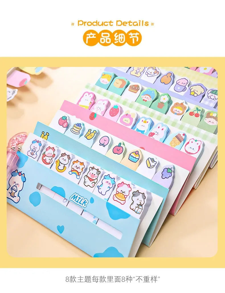 Creative Cute Cartoon Animal Index Stickers Stationery Notebook High Appearance Convenience Stickers Student Supplies