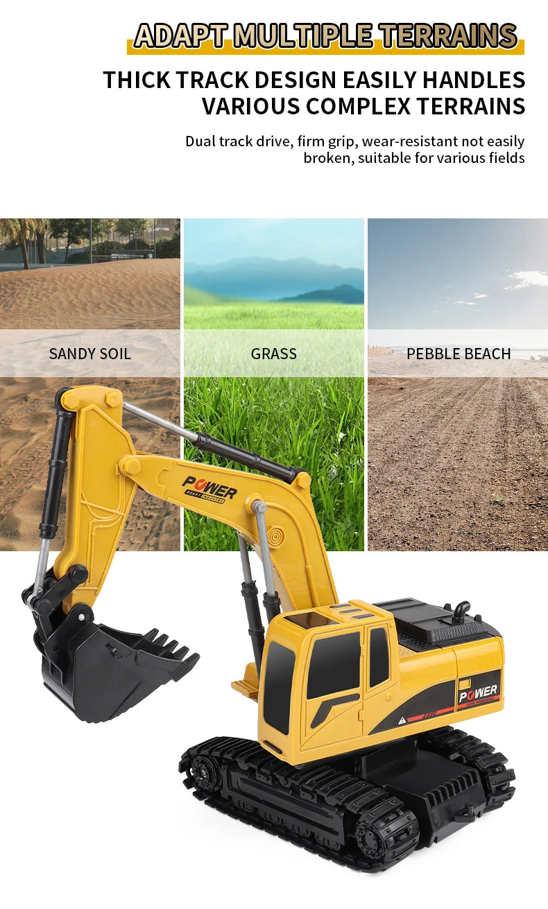 2024 New 11CH RC Excavator 1:20 Remote Control Truck 2.4G RC Crawler Engineering Vehicle Excavator Truck Radio Control Toys Gift
