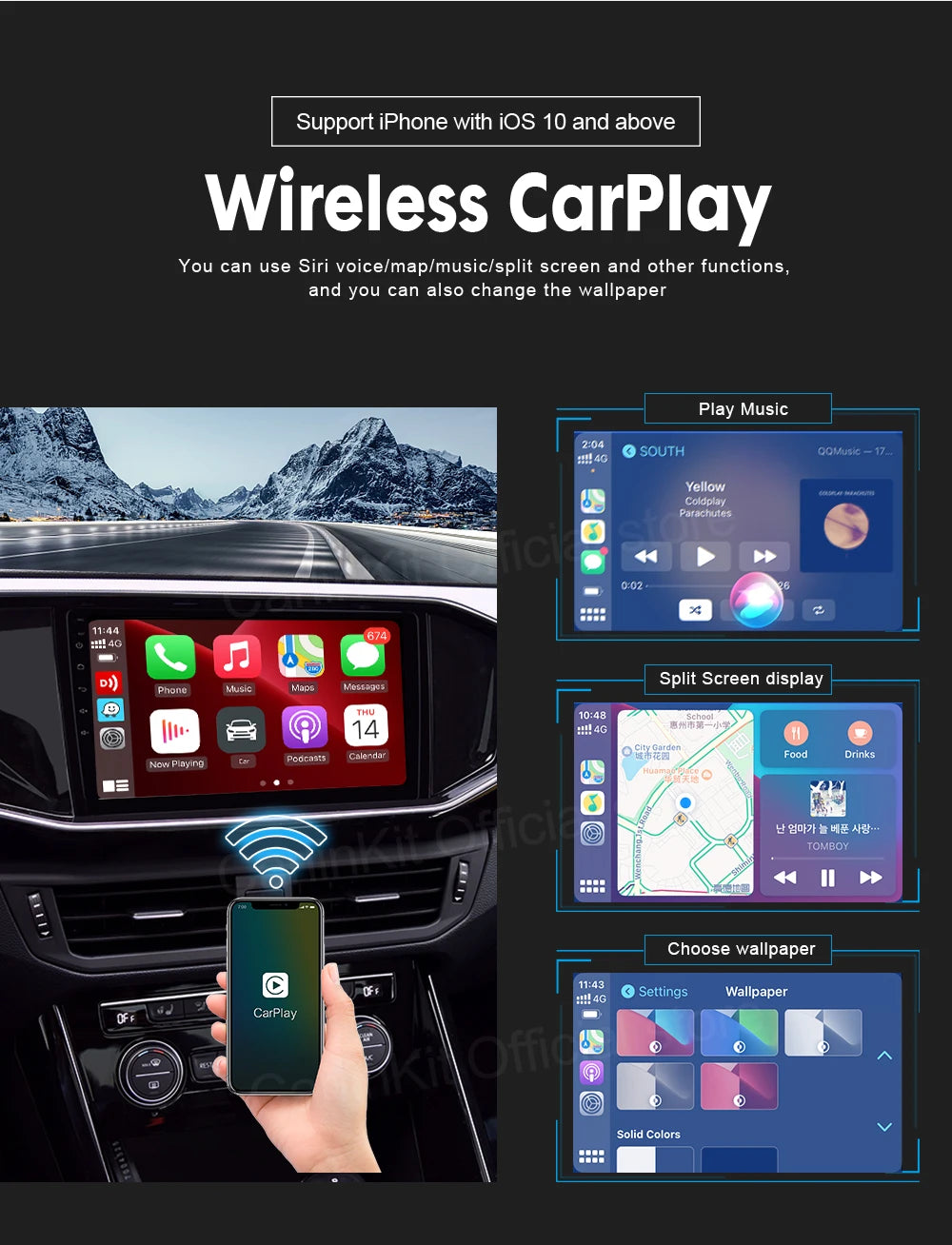 Hot Sale CarlinKit USB Wireless&Wired CarPlay Dongle Android Auto AI Box Mirrorlink Car Multimedia Player Bluetooth Auto Connect