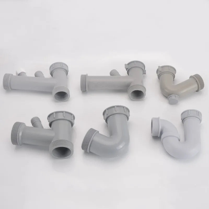 Sink Drain Pipe Adapter Y Shaped Basin Sewer Branch Connector Overflow Tube Thread Hose Joint for Kitchen Bathroom Accessories