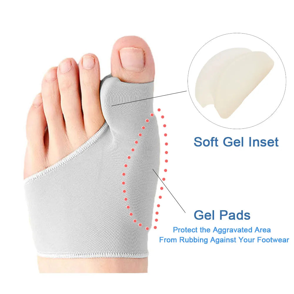 2Pcs Toe Separator Hallux Valgus Bunion Corrector Orthotics Feet Bone Thumb Adjuster Correction Pedicure Sock Straightener Tools