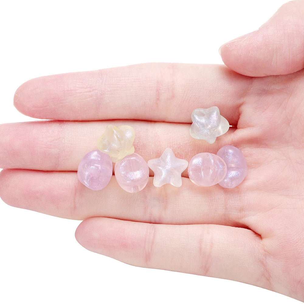 30Pcs/Lot Acrylic Transparent Five-pointed Star Spacer Loose Beads for DIY Necklace Bracelet Earring Jewelry Accessories