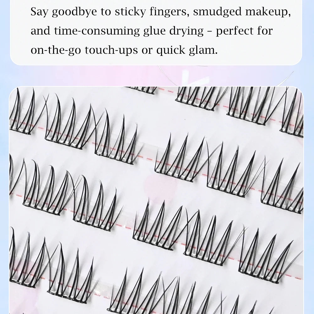 No Glue Needed Idol False Eyelashes Large Capacity 7-9mm Self Adhesive Eyelashes DIY Lash Extension Korean Makeup Cluster Lashes