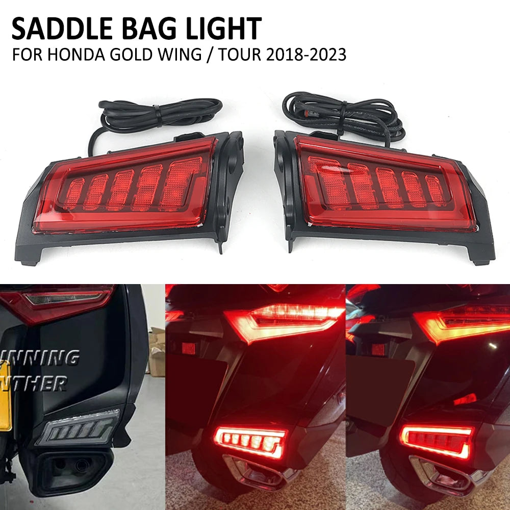 Motorcycle Rear Saddlebag Saddle Bag Turn Signal LED Lights Lamp For Honda Goldwing Gold Wing GL1800 Tour 2018-2023 2022 2021