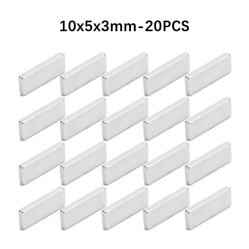 20-100Pcs Super Strong Neodymium Magnets 10/15/20mm X 5/10mm X 3mm N35 NdFeB Block Magnets Square Magnets Refrigerator Stickers