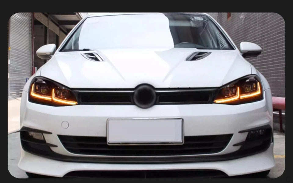 AKD 2 PCS For Golf 7 2013-2017 MK7 Upgrade 7.5 Design LED Auto Headlights Assembly DRL Bifocal Lens Lamp Accessories
