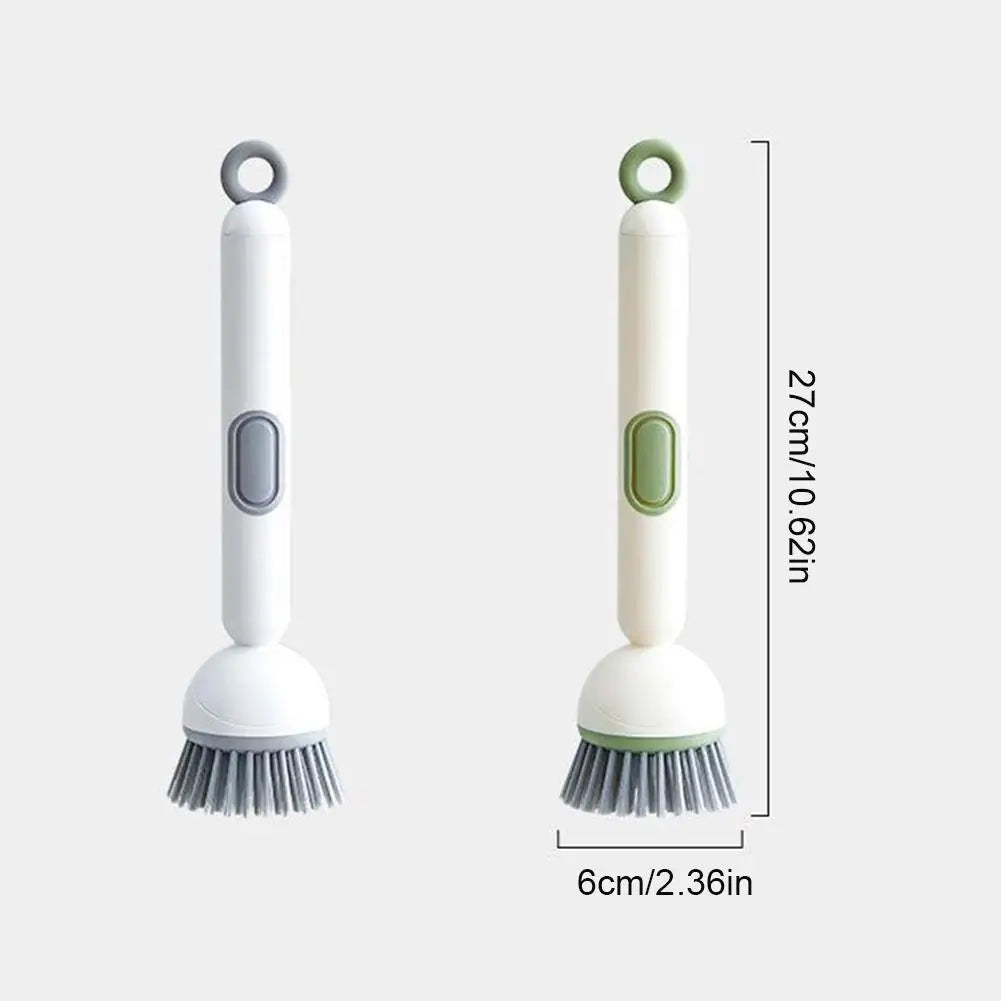 Kitchen Pot Brush for Home Use Long Handle Rotating Dish Washing Scrubber with Liquid Dispenser Bowl Pans Brush Cleaning Tools