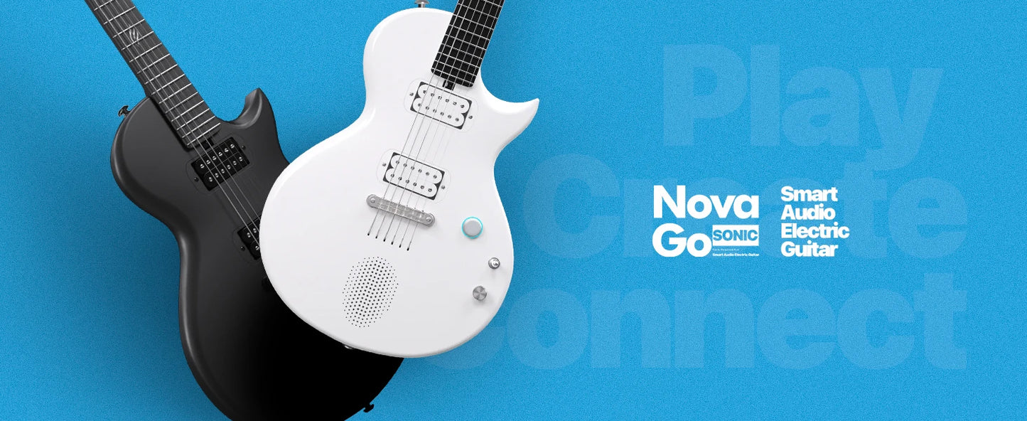 Enya Electric Guitar Nova Go Sonic Smart Electric Carbon Fiber Guitarra with Wireless Speaker, Onboard Presets, Charging Cable