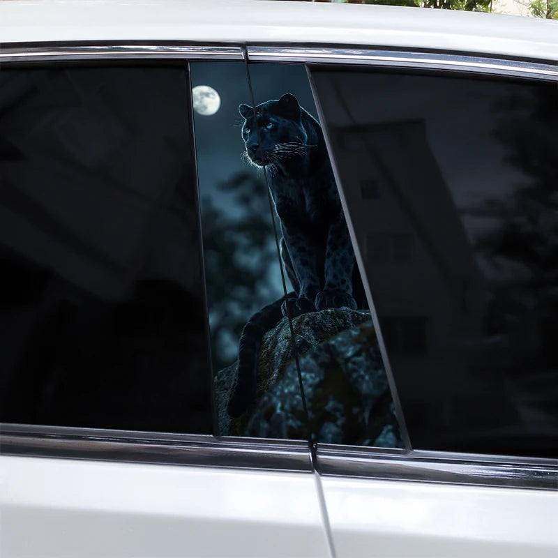 2pcs Lion Animal Car Decal Car B Pillar Decal Vinyl Waterproof Car Door Post Decal Diy Car Modification Styling Decal