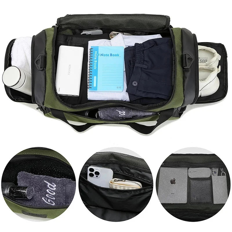 40L Sport Fitness Bag Dry Wet Separation Gym Bags for Men Women Outdoor Hiking Camping Travelling Yoga Fitness Bags