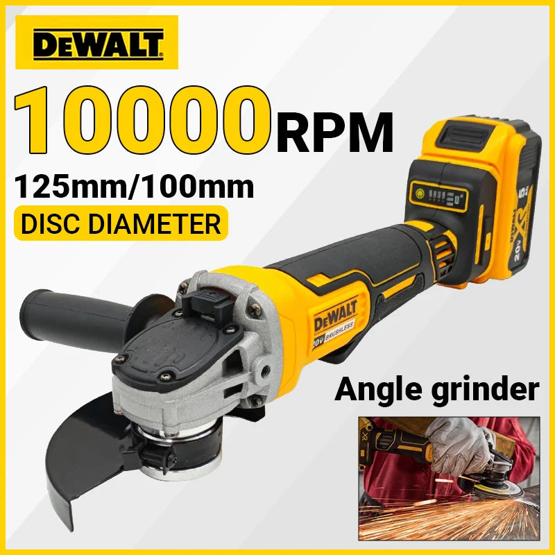 Dewalt 125mm DCG405 Cordless Angle Grinder Brushless Metal Cutter Woodworking Sander For Dewalt 20V Batteries