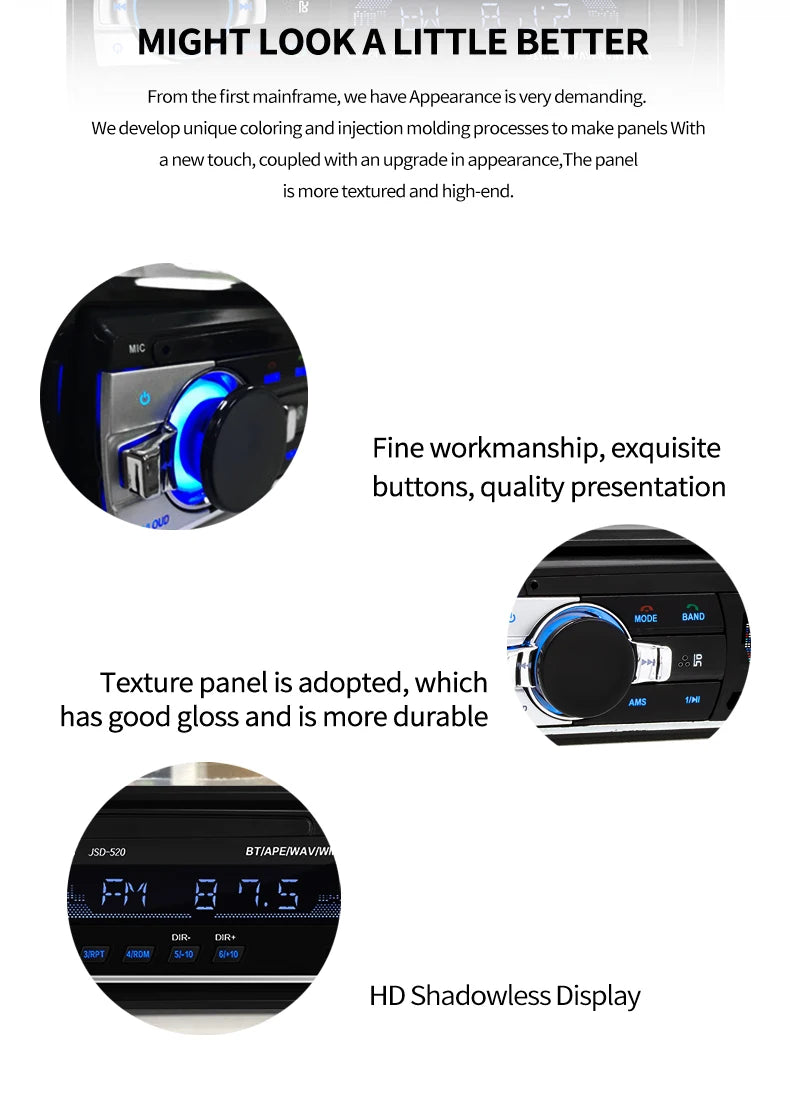 (Factory Direct Sales) Car Mp3 Player Stereo 60W*4 12v/24v Car Truck Usb/Tf/Fm/Aux Bluetooth Audio Radio