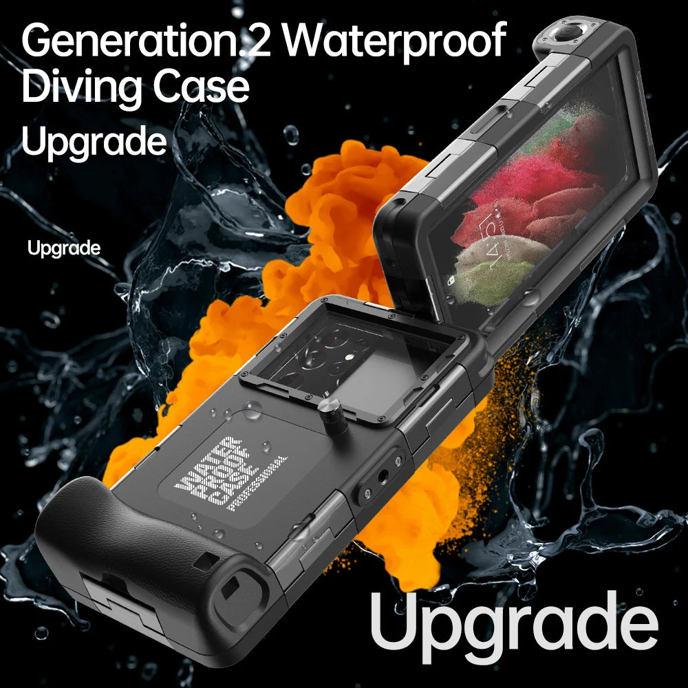 Shellbox Newly upgraded multicolor IP68 standard 15M/50ft diving/swimming photography professional diving waterproof Phone Case