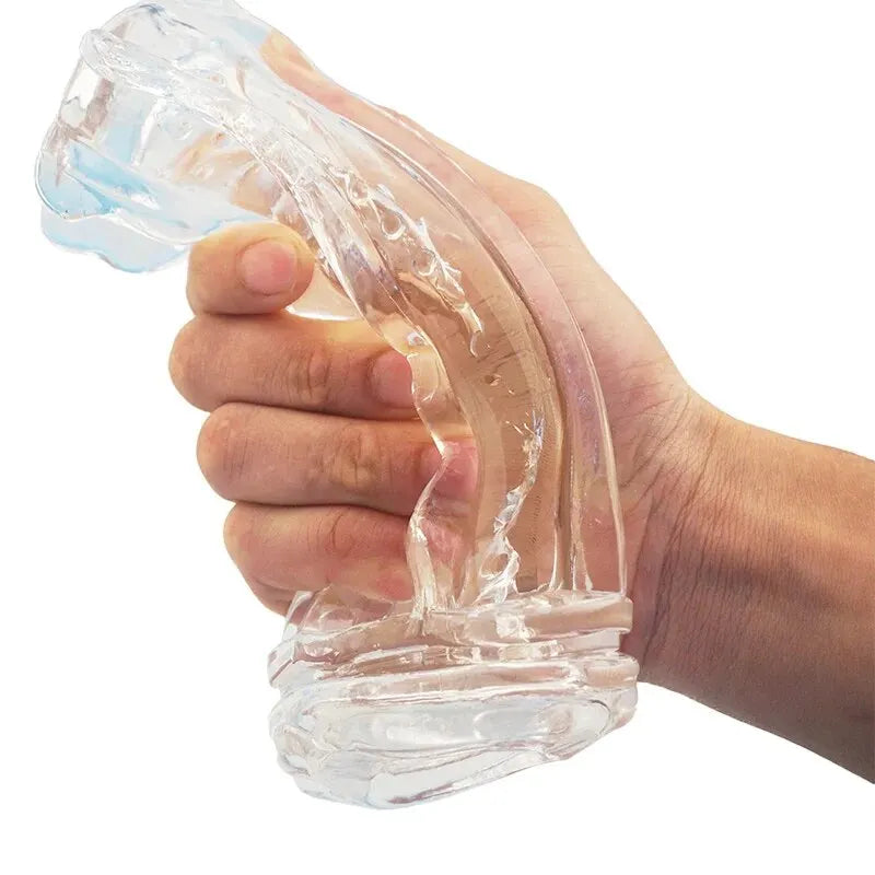 Male Masturbator Cup Soft Silicone Pussy Transparent Vagina Adult Goods Endurance Exercise Vacuum Pocket Cup for Adults Sex Toys