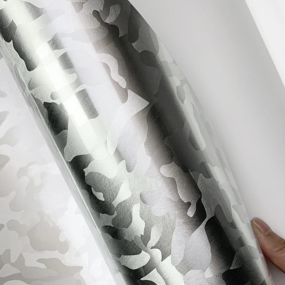 Carbon Fiber Sticker Ghost Silver Carbon Fiber Vinyl Wrap Films Glossy Car Sticker Anti Scratch Waterproof Decal Car Accessories