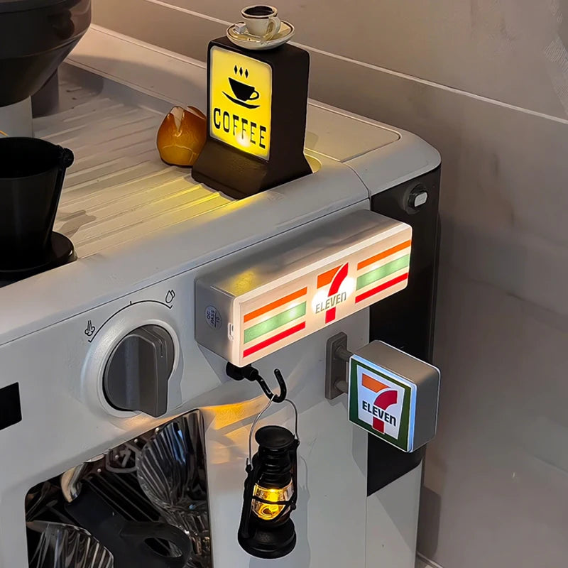 Coffee Shop Magnetic Fridge Stickers Creative Convenience Store Light Signs Home Decorative Ornaments 711 Luminous Light Boxes