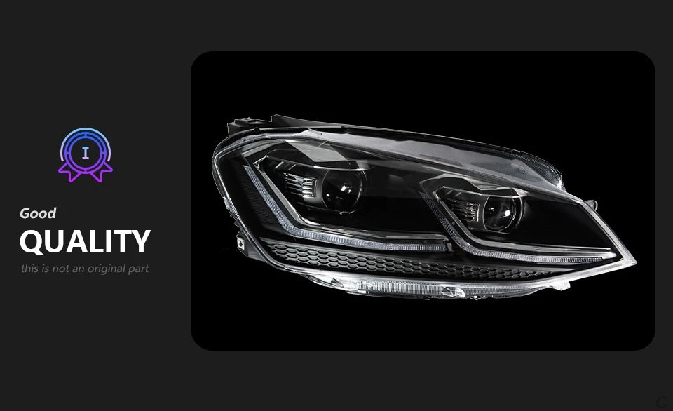AKD 2 PCS For Golf 7 2013-2017 MK7 Upgrade 7.5 Design LED Auto Headlights Assembly DRL Bifocal Lens Lamp Accessories