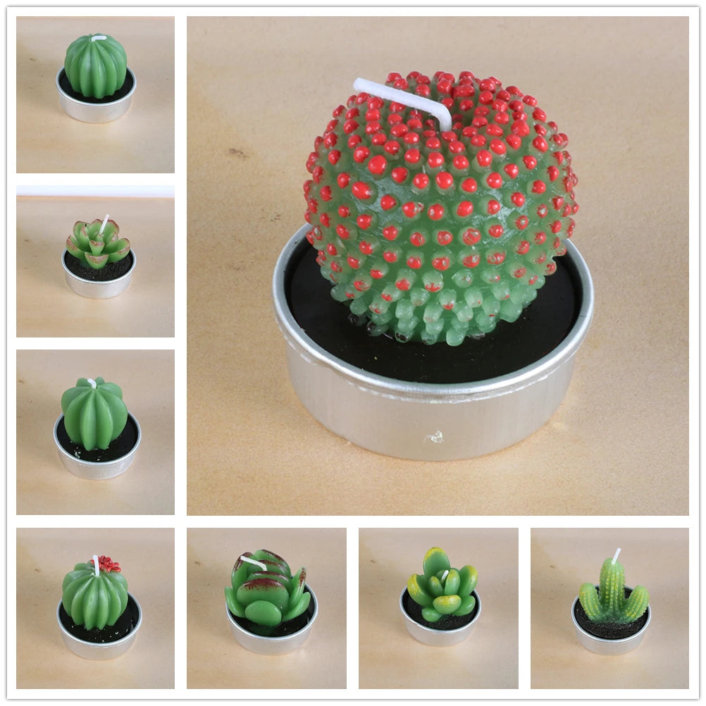 Creative Handmade Aromatherapy Candles Succulent Plants Rose Candles Cactus Home Decoration Ornaments Birthday Gift Lotus Candle