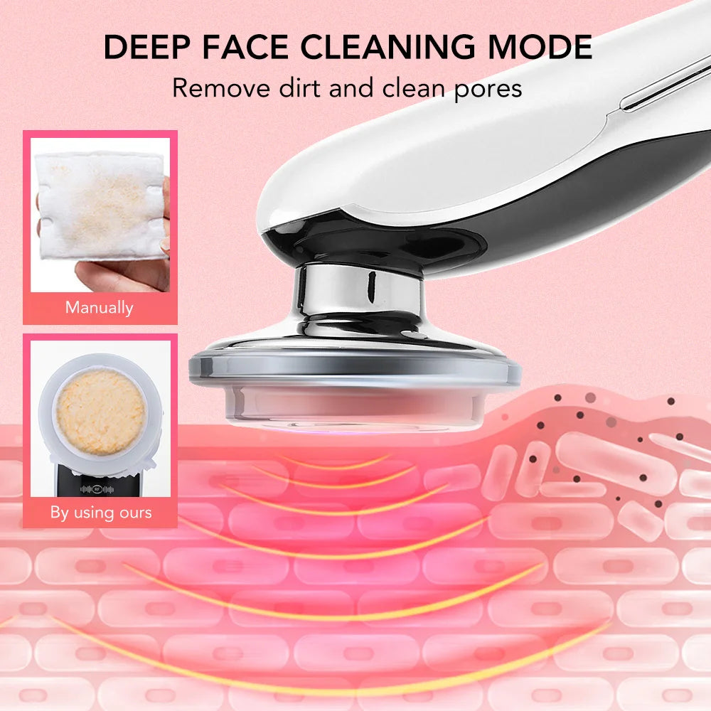 7 in 1 Face Lift Devices Microcurrent Skin Rejuvenation EMS RF Women Facial Massager Light Therapy Anti Aging Wrinkle Beauty