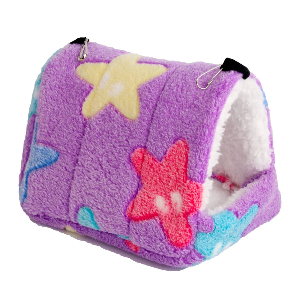 Heart Plush Pet Hamster Nest for Birds House Warm Comfortable Winter Parrot Hammock Cave Cage Hut Tent Pet Bird Cage Accessories