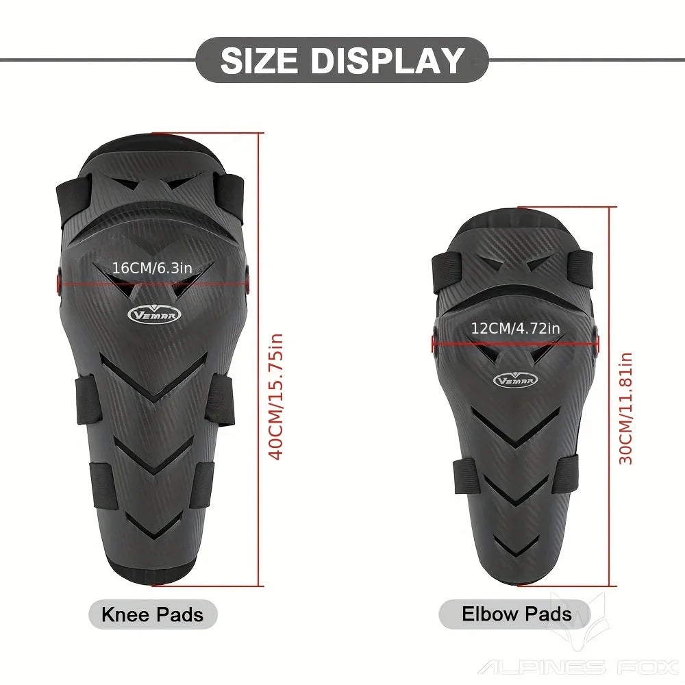 Vemar 4Pcs Motocross Knee Pads Elbow Pads Moto Protection Riding Elbow Guard Motorcycle Motorbike Off-road Racing MTB Knee Pads