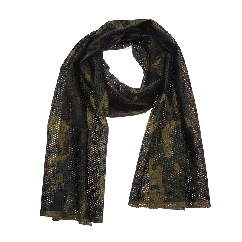 Large Camouflage Scarf Sniper Hunter Mesh Face Scarf Men Riding Cycling Veil Camping Hunting Fishing Hiking Scarves