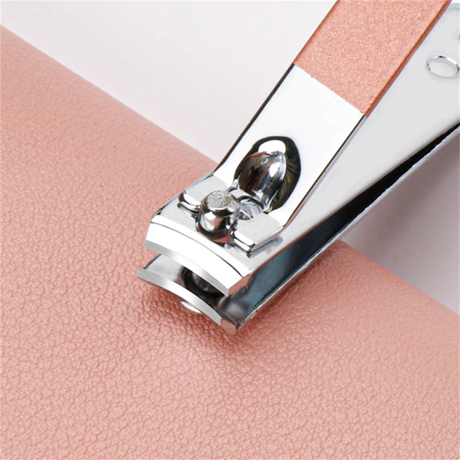 7pcs Nail Care Cutter Scissor Tweezer Clipper Manicure Pedicure Kit Set With Colorful PU Leather Case