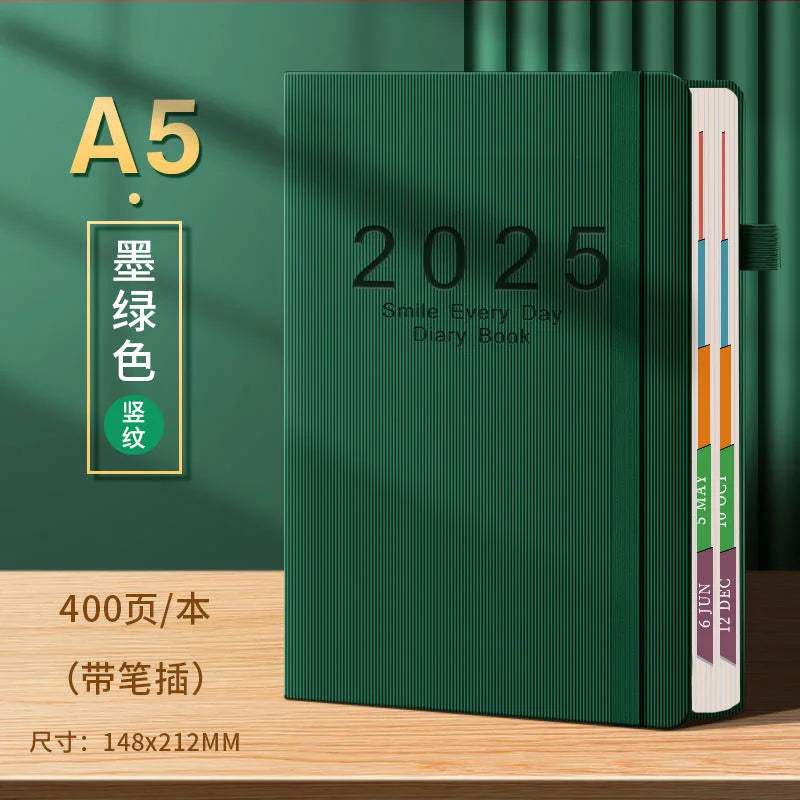 2025 Planner Schedule Agenda Efficiency Notebook Daily Weekly Monthly Diary Journal for Students School Office Stationery Supply