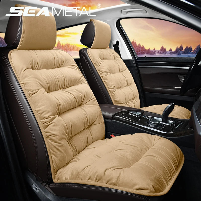 SEAMETAL Car Warm Seat Cover for Winter Thicken Soft Plush Seat Cushion Auto Protector Pad Universal for Suv Pick-Up Truck Sedan