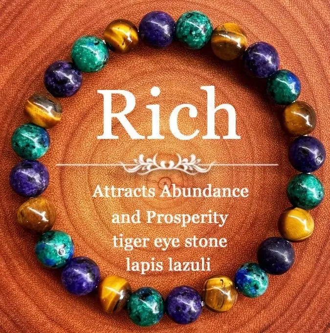 Tiger Eye Amethyst Bracelet for People Lucky Stone Jewelry Anxiety Relief Healing Crystal Gift for Wealth Abundance and Stress