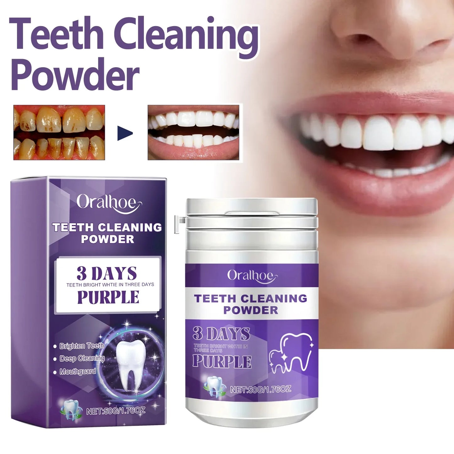 Teeth Whitening Powder Has A Whitening Effect, Which Is Effective For Deep Stains Tooth Whitening Care Product Healthy Gifts