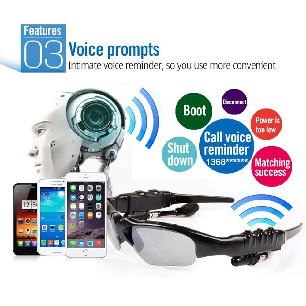Hiking Bluetooth Smart Glasses UV-Protection Polarized Sunglasses with Stereo Wireless Headset, Multi-Functional Audio Device