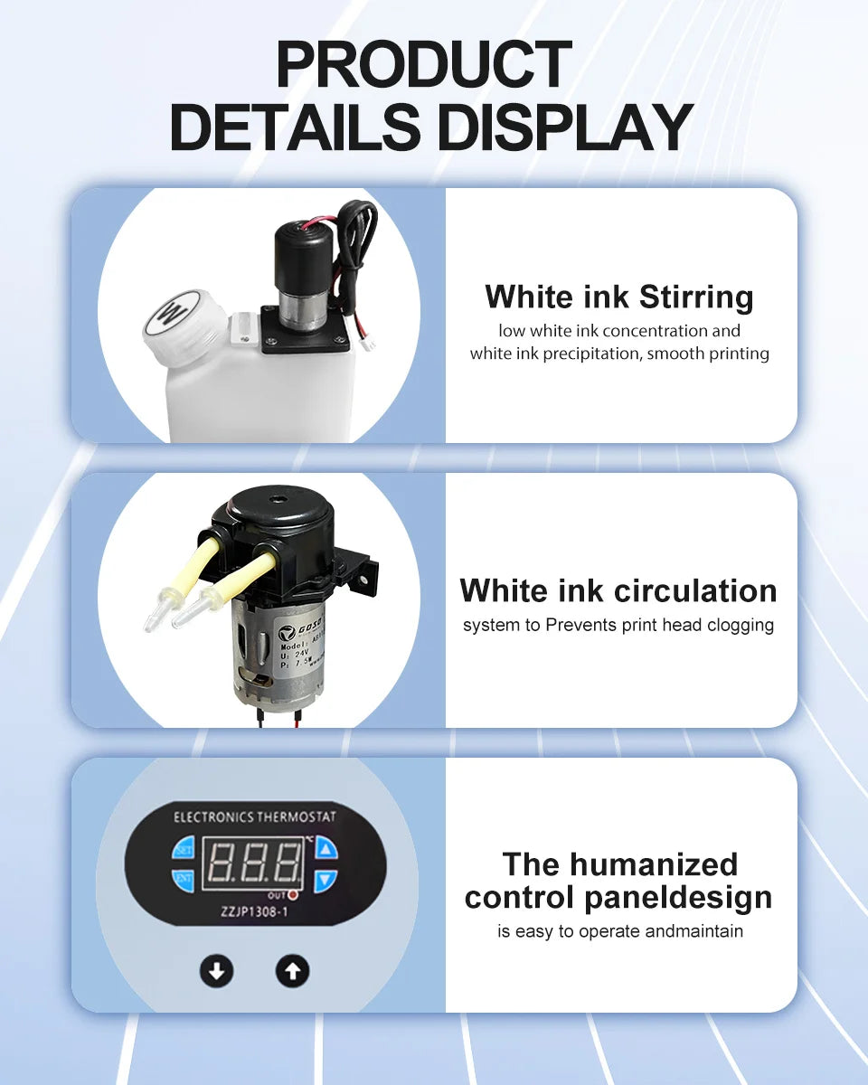 A3 R1390 DTF Printer with DTF Curing Oven Direct To Film DTF tshirt Printing Machine A3 DTF Printer For Clothes Hoodies Fabric