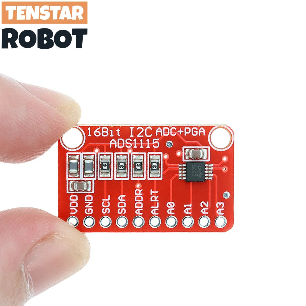 TENSTAR 2pcs ADS1115 Module Red Board 16 Bit I2C ADC 4 Channel with Pro Gain Amplifier