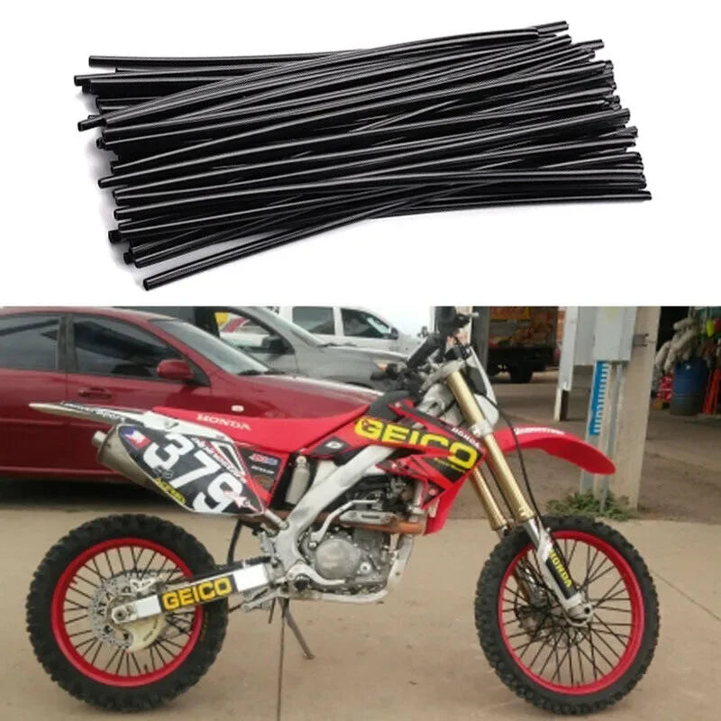 72Pcs Motorcycle Dirt Bike Spoke Skins Covers Wraps Wheel Rim Guard Protector