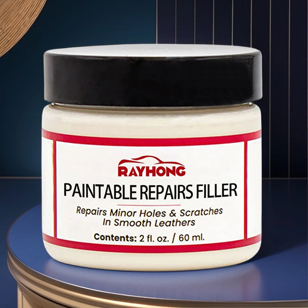 60ml Leather Filling Paste Car Seat Scratch Repair Paste Compound Natural Leather Restoration Cream Crack Burns Holes Filler