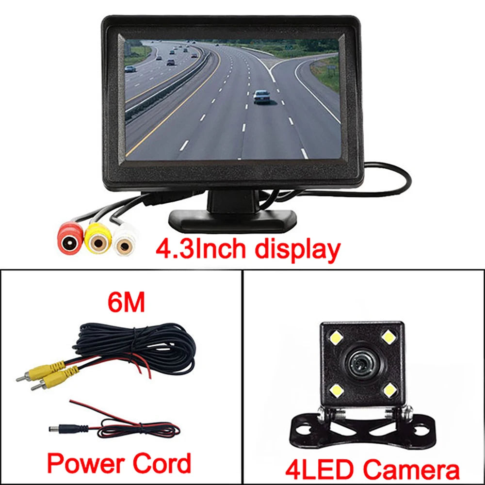 Easy Installation 4.3Inch Rear View Camera Monitor Screen Reversing Camera for Car Parking Parking System Camera for Vehicle