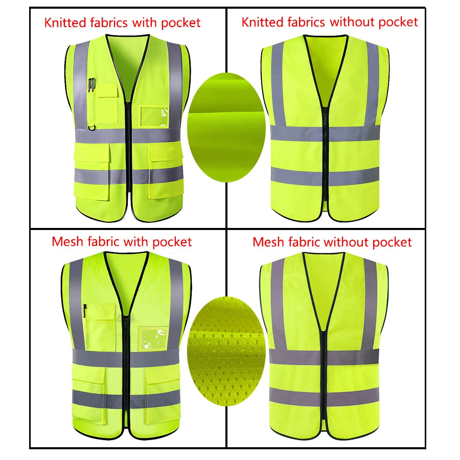 Safety High Visibility Reflective Vest Adjustable Reflective Security Vests Traffic Night Outdoor For Running Cycling Sports