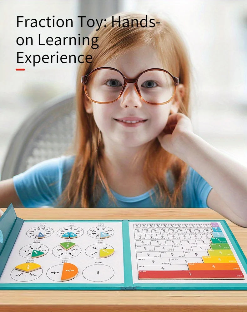 Magnetic Fraction Tiles Division Board - Educational Math Counting Game with Interactive Circles for Youngsters