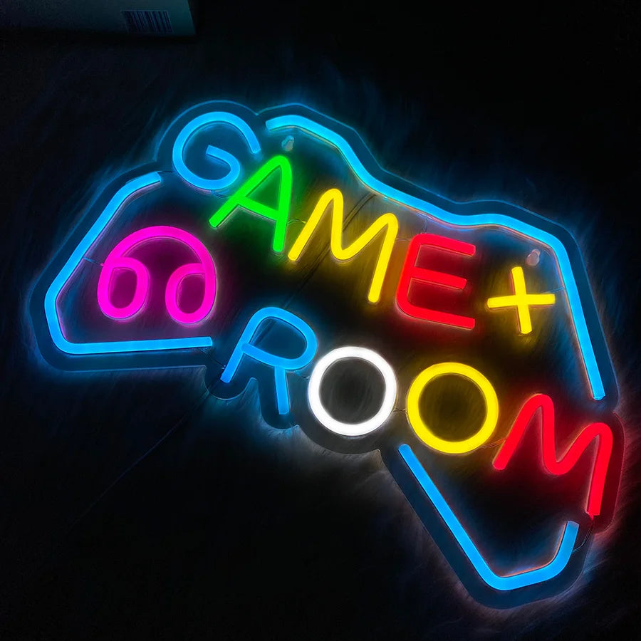 Game Room Neon Sign, Cool Gamepad Icon Usb Power Supply, Used For Bedroom, Club, Game Room, Man Cave Art Decor, Easy To Hang.