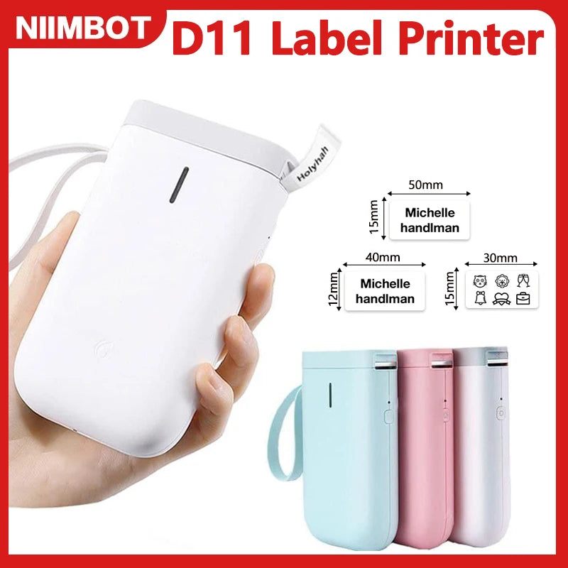 Niimbot D11 Mini Portable Printer For Mobile Thermal Adhesive Label Printer For Stickers Pocket Labeling Maker Machine Wireless