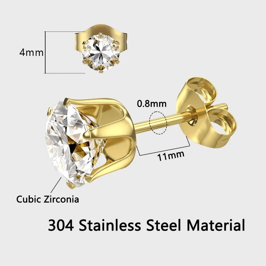 2PCS Disposable Ear Piercing Gun with Built-in Ear Studs & 2pcs Cubic Zirconia Earrings-For Home Use Ear Piercing Kit