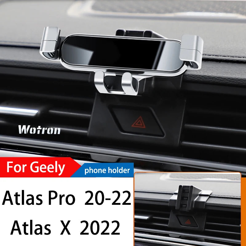 Car Phone Holder For GEEly Atlas 2015-2022 GPS Special Gravity Navigation Mobile Bracket 360 Degree Rotating Stand Accessories