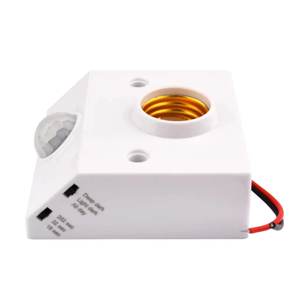 Smart 85V-265V PIR Induction Infrared Motion Sensor E27 LED lamp Base Holder With light Control Switch Bulb Socket Adapter