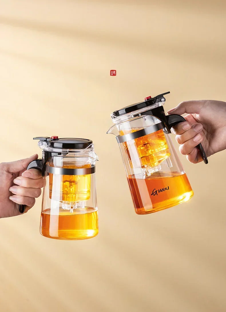 Teapot With Infuser Thickened Glass Heated Resistant Tea Pot One-button Filtering Tea Separation Kettle Tea Coffee Maker