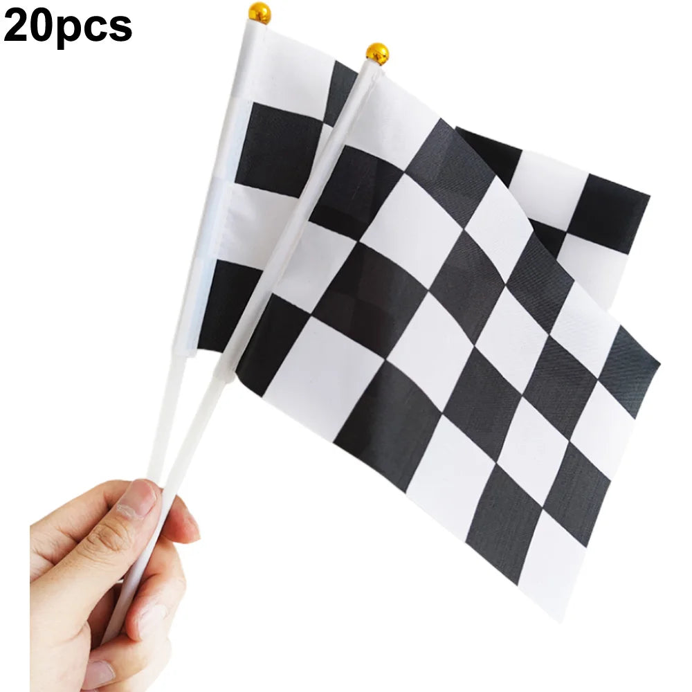 Traffic Cones and Racing Checkered Flags Black White Flags Kids Racing Theme Decorations for Race Car Birthday Party Supplies