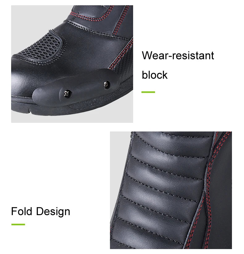 AMUMOTO Motorcycle Riding Boots Men's And Women's Pull Motorcycle Shoes Road Breathable Anti-fall Shoes Rider Four Seasons