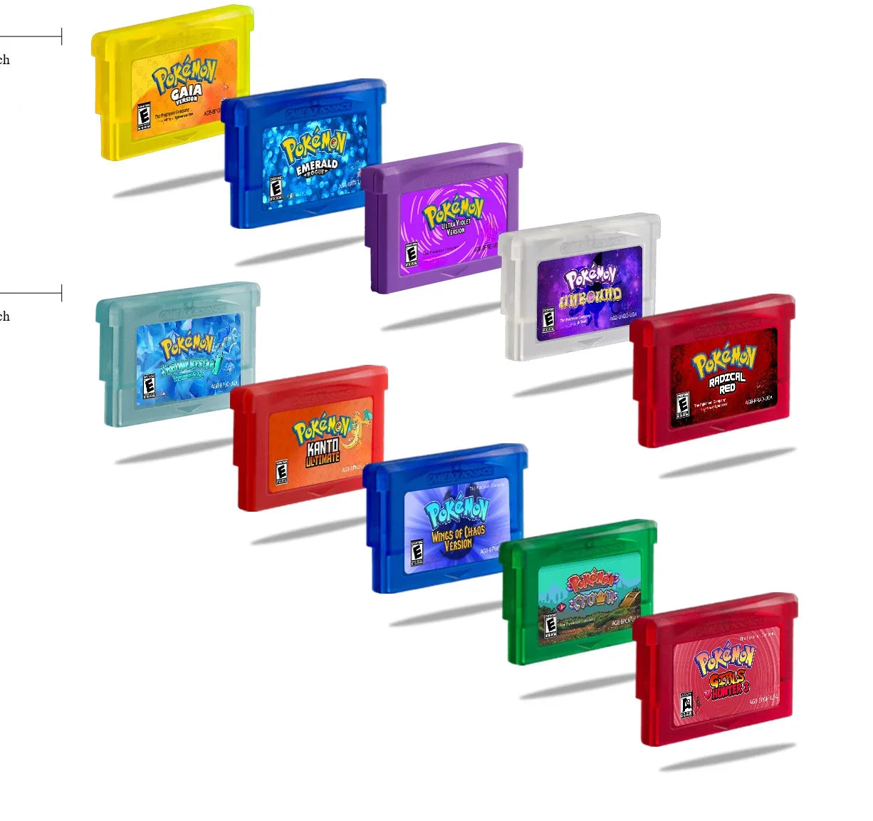 GBA RTC Pokemon  Real Clock  New Version 2.0 Game Card  Featured Popular English Games