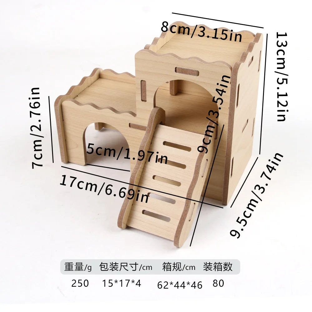Hamster Squirrel Solid Wood Avoidance House Hedgehog Wooden House Golden Bear Nest Dutch Pig Dormitory Rutin Chicken Large House